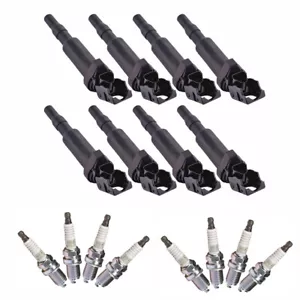 UF592 Ignition Coil Pack +8 NGK Plugs Spark Plug Kit for BMW 2004-2006 x5 4.4i - Picture 1 of 9