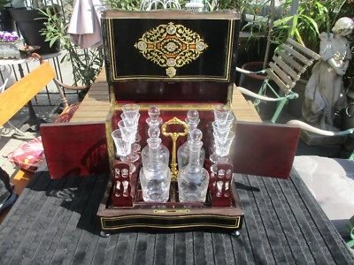 Reisebar Tantalus um 1860, Napoleon, Boulle aus Frankreich - Bild 1 von 4