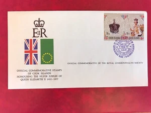 COOK ISLANDS 1977 FDC RCS QUEEN ELIZABETH 2 SILVER JUBILEE # RARE #  - Picture 1 of 1