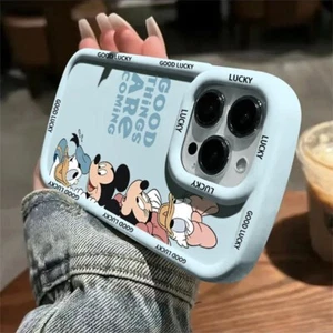 Coque téléphone Disney Mickey Minnie Mouse Duck mignonne pour iPhone 16 15 14 Plus Pro Max - Photo 1 sur 10