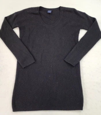 Gap Long Sleeve Waffle Knit Maternity Top Women Medium Black Thermal Stretch - Image 1 of 4