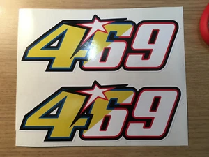 X2 Valentino Rossi / Nicky Hayden 469 46 69 Stickers Decals for Helmet / fairing - Picture 1 of 1