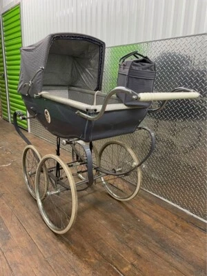 Vintage Silver Cross Baby Carriage Stroller VTG England Pram Doll Child With Bag - Image 1 of 4