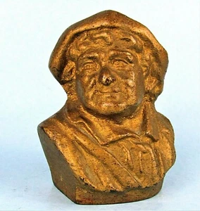 RIP VAN WINKLE ANTIGUO HIERRO FUNDIDO BRONCEADO PISAPAPELES BUSTO JEFFERSON ISLAND LA - Imagen 1 de 8
