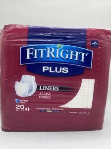 Medline FitRight Plus Liners 20 Count 13x30 in. Anti-Leak Guard Incontinence - Picture 1 of 4