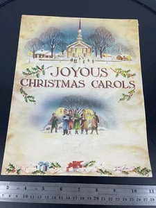 Vintage Joyous Christmas Carols Sheet Music Caroling Book 13 Songs & Full Color - Picture 1 of 3