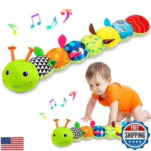 Baby Toys Musical Caterpillar, Infant Stuffed Animal Toys for 0-6 6-12 Months - Picture 1 of 5