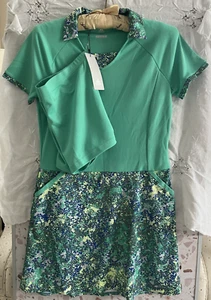 ADIDAS Rangewear for Youth Girls Golf 2pc Dress Set w/ Shorts Sz L Green - Picture 1 of 16