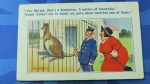 Inter Art Donald McGill Comic Postkarte 1924 Känguru Australien Australian Zoo - Bild 1 von 2