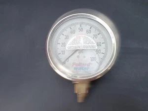 0~100 PSI Liquid Filled Pressure Gauge Hydrant Head Nozzle Pollard Water Free SH - Picture 1 of 3