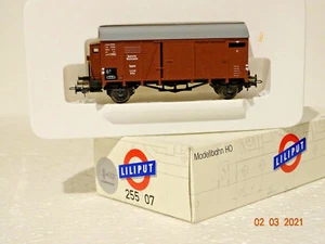 LILIPUT ( 255 07 ) JOLI WAGON COUVERT DE LA DR AVEC GUERITE FREINS EN BOITE HO - Picture 1 of 6