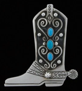 Natural Sleeping Beauty Turquoise Pin-Pendant By Navajo Artist Lee Charley - Picture 1 of 2
