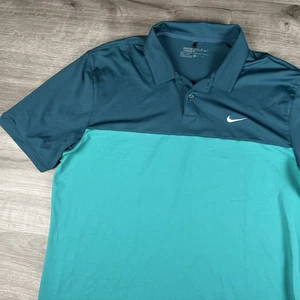 Nike Golf Dri-Fit Shirt Herren Größe Medium zweifarbig grün kurz Standard Fit Polo - Bild 1 von 12