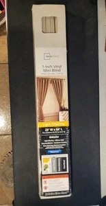 Mainstays 1" Room Light Filtering Vinyl Blinds Alabaster 1" Slats- 23W x64L - Picture 1 of 2