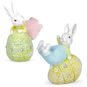 Colorful Egg Polyresin Bunny Easter Decor,Table Rabbit Easter Decorations,Spr... - Picture 1 of 9