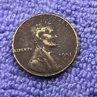 1951 d Wheat penny error OBVERSE Error YEAR RIM REVERSE ERRORS UNITED STATES  - Image 1 of 4