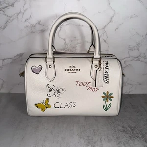 NWT Coach Rowan Satchel Bag With Sketch Print CAK19 Gold/chalk multi - Picture 1 of 14