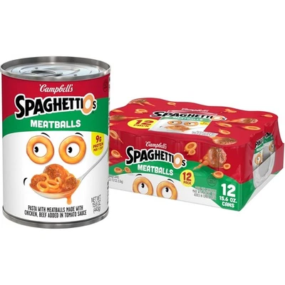 Консервированная паста SpaghettiOs с фрикадельками, банка 15,6 унции (упаковка из 12) - Изображение 1 из 4