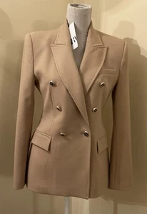 BNWT Zara Classic Camel Tan Double Breasted Blazer Jacket Size S - Picture 1 of 8