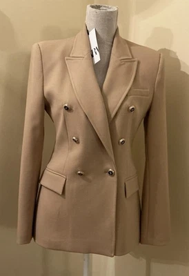 BNWT Zara Classic Camel Tan Double Breasted Blazer Jacket Size S - Image 1 of 4