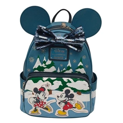 Disney Loungefly Mini Backpack - Mickey & Minnie Let It Snow - WINTER EXCLUSIVE - Image 1 of 3
