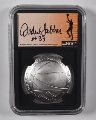 MS70 2020-P Basketball HOF Dollar NGC Kareem Abdul Jabbar Signed #33 *8426 - Image 1 of 4
