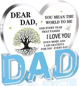Fathers Day Dad Gifts, Gifts for - Acrylic Heart Plaque transparent - Picture 1 of 7
