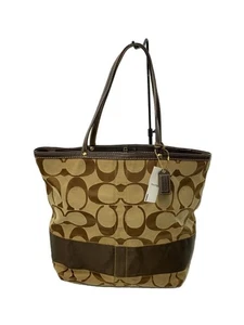 Coach Signature Canvas Tote Bag Brown Large Capacity Classic - Picture 1 of 6