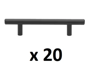*2 10-PACKS* GLIDERITE 3-3/4 in. Matte Black Cabinet Drawer Handle Bar Pulls - Picture 1 of 5