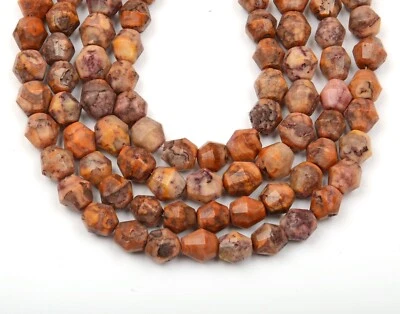 Natural Crazy Lace Agate Beads Faceted Bicone Shape 10 Inch Strand 8 MM Beads - Image 1 of 4