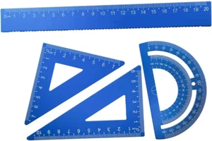 Triangle Ruler Four-Piece Set Aluminum Alloy Geometric Protractor Mathematical T - Picture 1 of 12