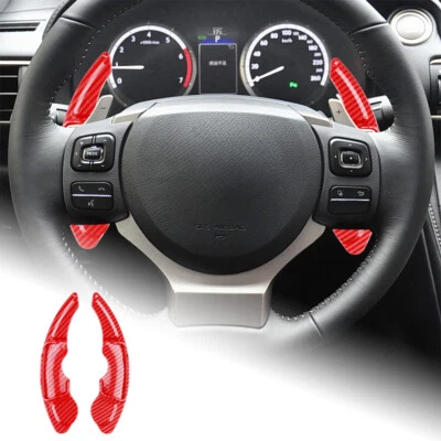 Carbon Fiber Steering Wheel Paddle Shifter Red For Lexus IS200T 250 350 13-2017 - Image 1 of 4