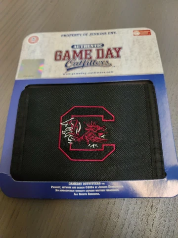 Officially Licensed South Carolina Gamecocks Men's Team Tri-Fold Nylon Wallet Cover