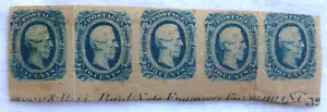 1863 Confederate States 10 Cent 5-Stamp Block SC CSA12 (KB) Type II - Picture 1 of 3