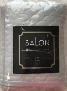SALON BY HOTEL COLLECTION SCALLOP EUROPEAN SHAM SILVER GREY NIP MSRP $90 - Picture 1 of 2