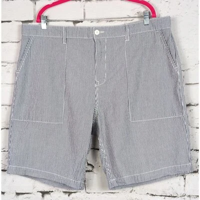 FIVE FOUR Los Angeles Hombres Statfold Seersucker Chino Corto Azul Marino Clásico Talla 40  Foto 1 de 4