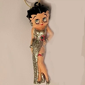 Abito da sera Betty Boop argento scintillante scarpa orecchini diamanti ornamento - Foto 1 di 8