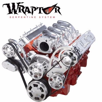Kit alternador e direção hidráulica Chevy LS Serpentine polido - LS1 LS2 LS3 e LS6 - Imagem 1 de 4