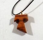 Tau cross of St. Francis of Assisi Crosses made of olive wood Necklace Pendant