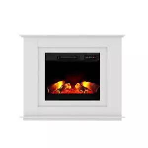 Devanti Electric Fireplace Fire Heater 2000W White - Picture 1 of 7