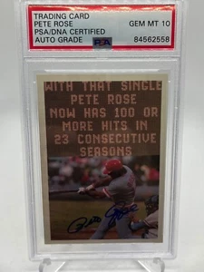Pete Rose Reds 1985 Topps Renata Galasso #120 Signed Autograph PSA DNA Auto 10 B - Picture 1 of 2