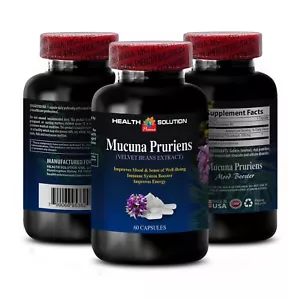 Suplemento cerebral - MUCUNA PRURIENS VELVET BEAN - potenciadores de energía para hombres 1 BOTELLA - Imagen 1 de 15