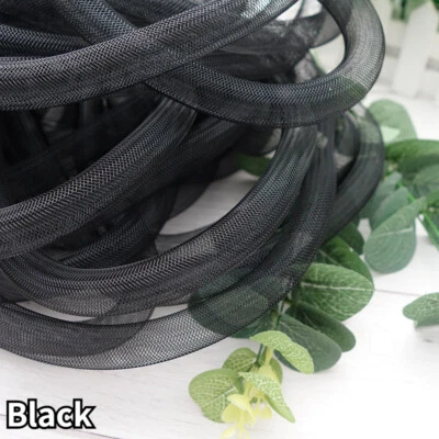 10M/Lot Colorful Mesh Tube Ribbon DIY Crafts Hair Design Wreath Jewelry 16mm - Image 1 of 4