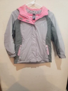Gerry Brand Gray Ski/Snowboard HoodedJacket with Pink Lining Size Youth S (7/8) - Picture 1 of 5