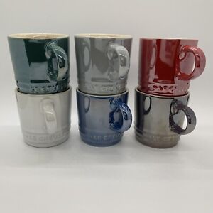 Le Creuset Demitasse Espresso Coffee Mug Cup 3.38oz Set of 6 Metallic Pearl