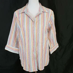 Apparenza Women's Stretch Button Up Shirt Size L - Picture 1 of 7