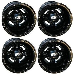(4) 10" ITP SS112 Matte Black Sport Wheels For Arctic Cat DVX400 & Can-Am DS450 - Picture 1 of 1
