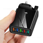 48W Quick Charge 3.0 5x Multi USB Fast UK Plug Wall Charger Up to 3x faster