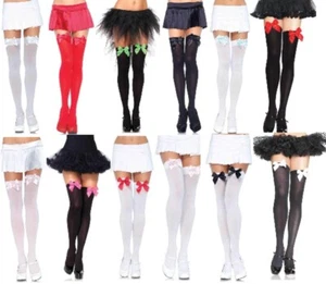 Thigh High Stockings with Satin Bows Adult Womens Leg Avenue 6255 - Picture 1 of 13