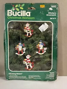 Kit de adornos de fieltro navideño vintage BUCILLA SANTA FROSTY nuevo #48993 - Imagen 1 de 5